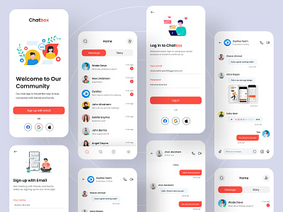 Online Chatting Mobile App Design app app design app ui chatting connention design illustration messaging app messenger minimal mobile app social social media texting ui ux