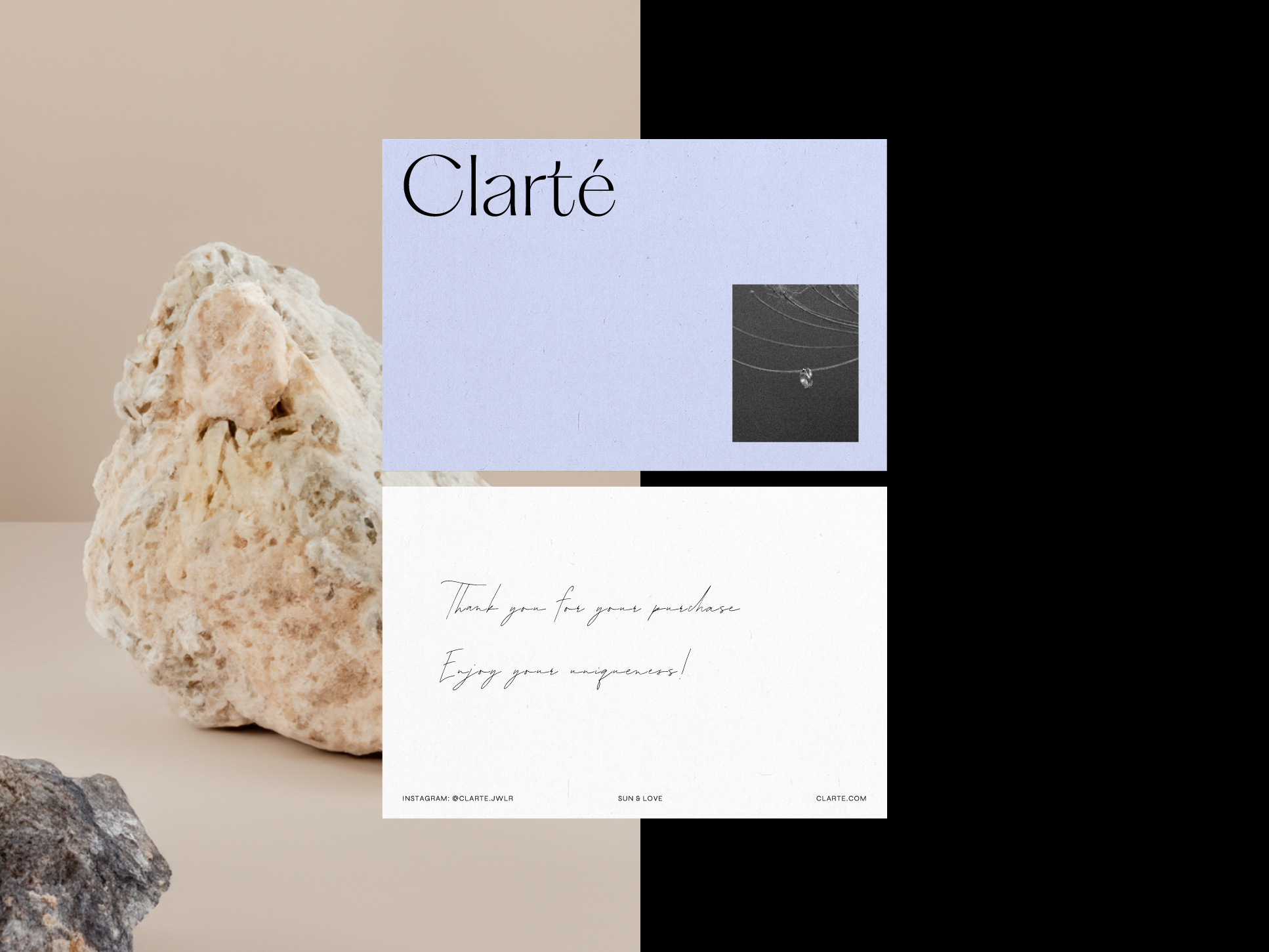 Clarté - Brand Identity accessories branding jewel jewelry postcards print