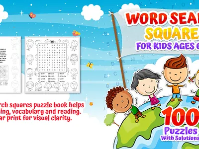 Word Search Squares for Kids Ages 6-8 coloring book