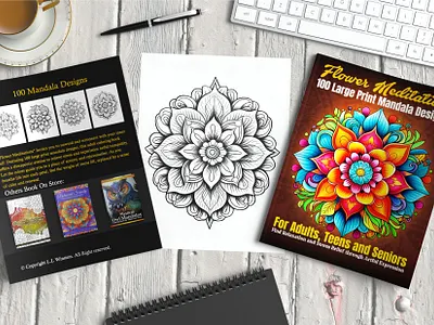 100 Large Print Mandala Design coloring book