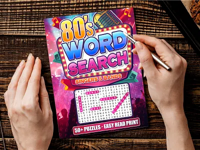80's Word Search Singers & Bands Easy Read Print coloring book