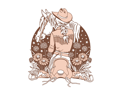 Cowgirl Daydream cmfgraphics cowgirl flowers horse midwest nature pink rodeo saddle southwest texas west western wildwest