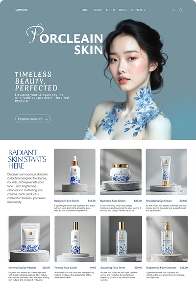 A Skin care service page ui ux design webdesign