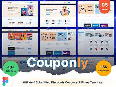 Couponly - Affiliate & Discounts Coupons UI Template 2025 branding coupon discount finance graphic design lottery new offers template trading ui uiux unique website