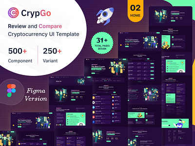 CrypGo - Review and Compare Cryptocurrency UI Template financial