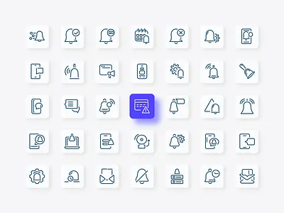 Notification Icon Set alarm art branding design graphic design information mobile signal ui ux