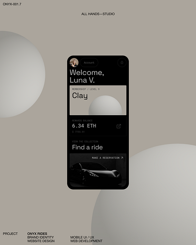 Onyx – Mobile Profile UI app clean design interface minimal ui ux