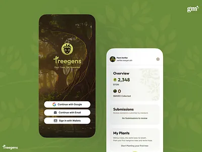 🌱 Treegens — Get Rewarded for Planting Trees! blockchain crypto defi design agency general magic mangroove plant app plant verification plantation app planting app product design tree application treegens ui design