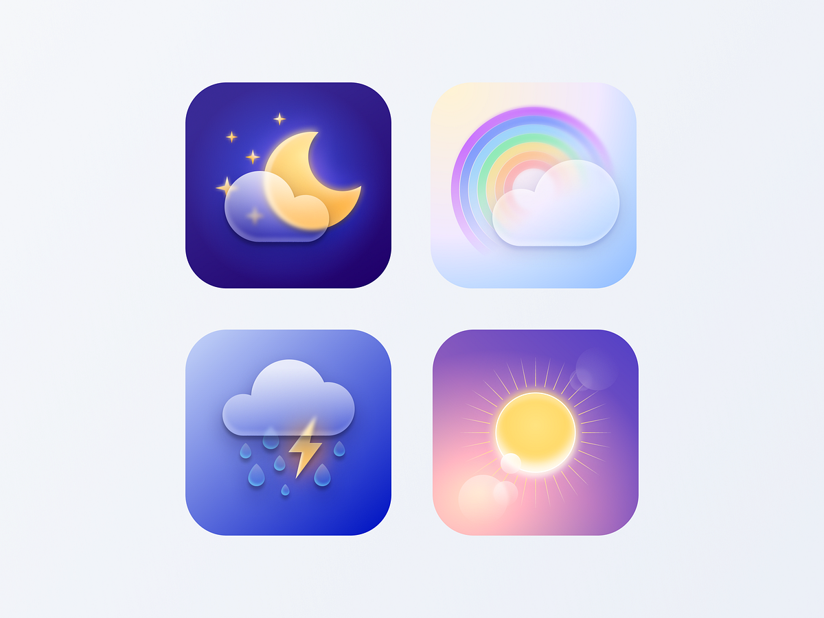 Weather App Icons by Olga Tsebro on Dribbble