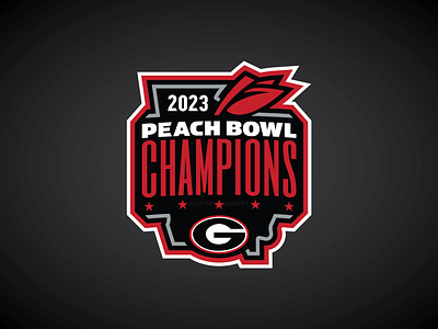 GEORGIA BULLDOGS - 2023 PEACH BOWL CHAMPIONS - Logo Concept 2022 2023 branding bulldogs cfp college football concepts georgia matt harvey peach bowl playoffs