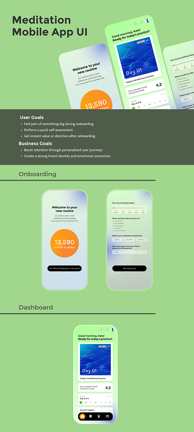 Meditation Mobile App UI ui