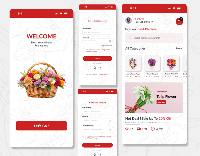 UI/UX Flower App Design app design app ui app ui design app ux figma app design mobile app mobile app design ux design