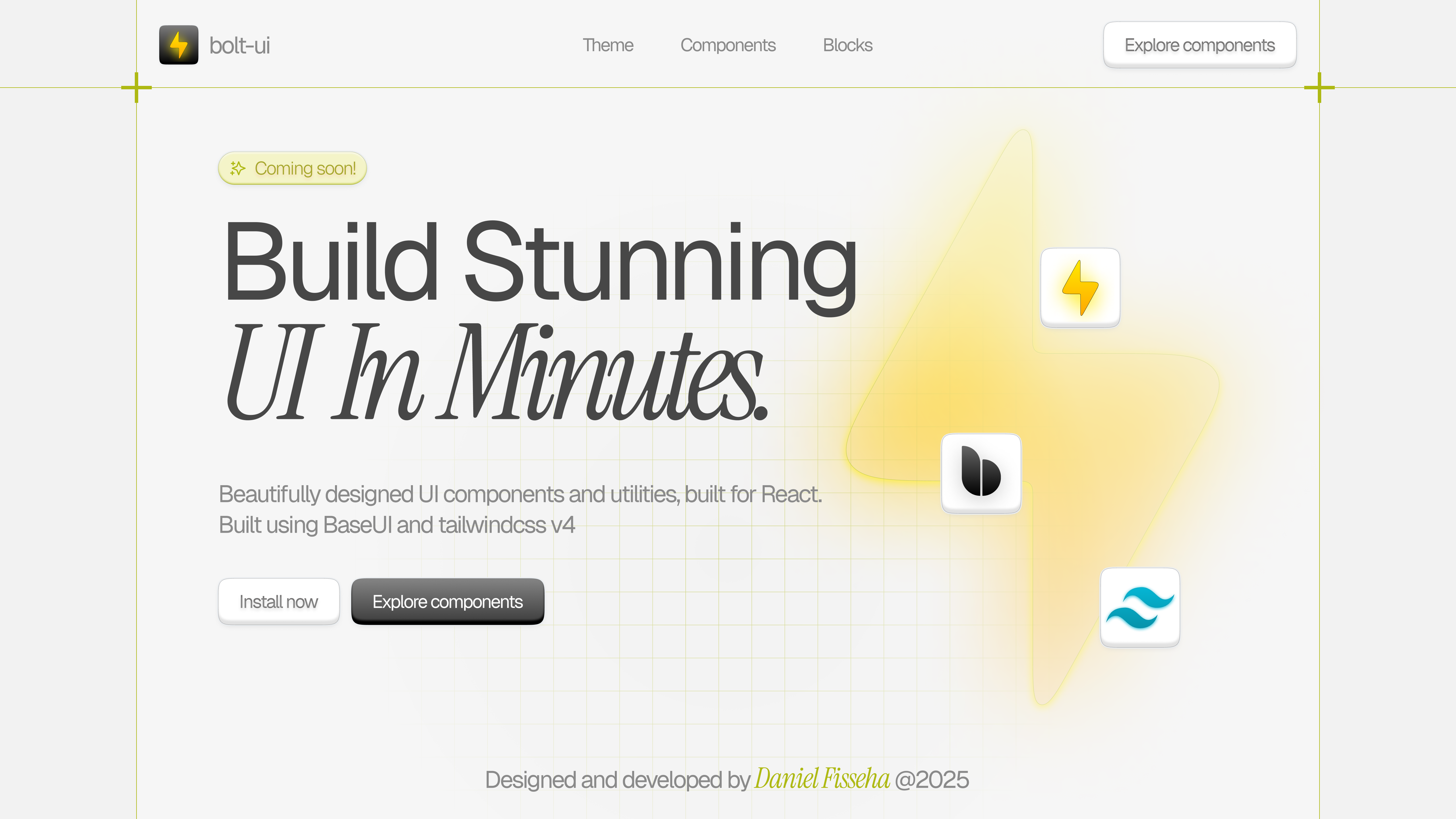 sparkUI: homepage design