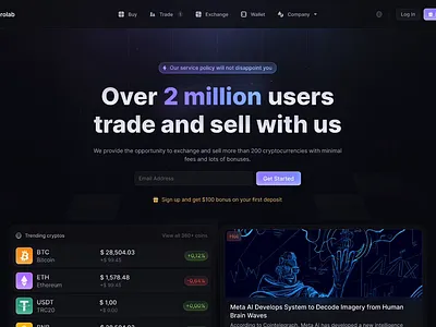 Landing Page crypto crypto design landing landing page ui ui design uiux ux ux design web design web3 web3 design
