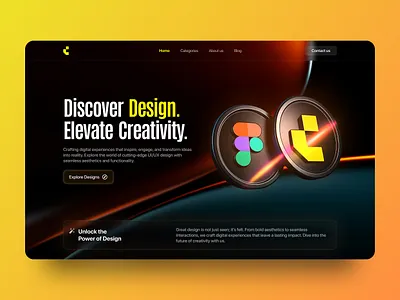 Discover Design. Elevate Creativity. creativedesign darkui designdaily designinspiration designportfolio dribbbleshots figmadesign interfacedesign landingpage modernui productdesign uidesign uiux uxdesign visualdesign webdesign