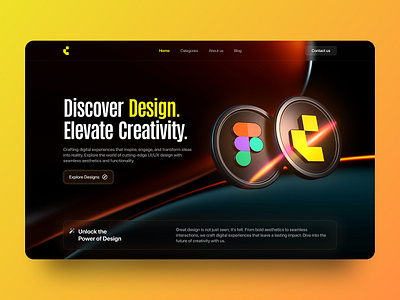 Discover Design. Elevate Creativity. creativedesign darkui designdaily designinspiration designportfolio dribbbleshots figmadesign interfacedesign landingpage modernui productdesign uidesign uiux uxdesign visualdesign webdesign