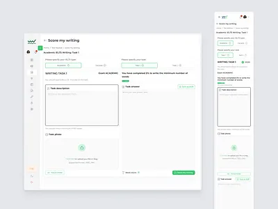 Responsive UI design | Practice IELTS Writing app design product design ui ui design