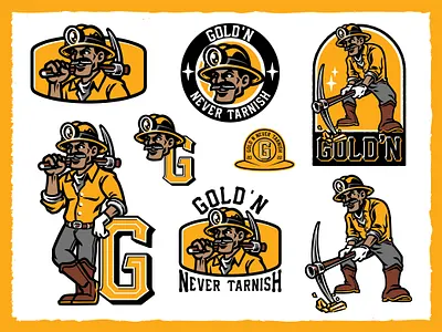 Gold Digger Mascot for Branding badge design branding cartoon design gold graphic design graphics illustration logo logo designer logopackage mascot miners sports logo typography vintage visual identity