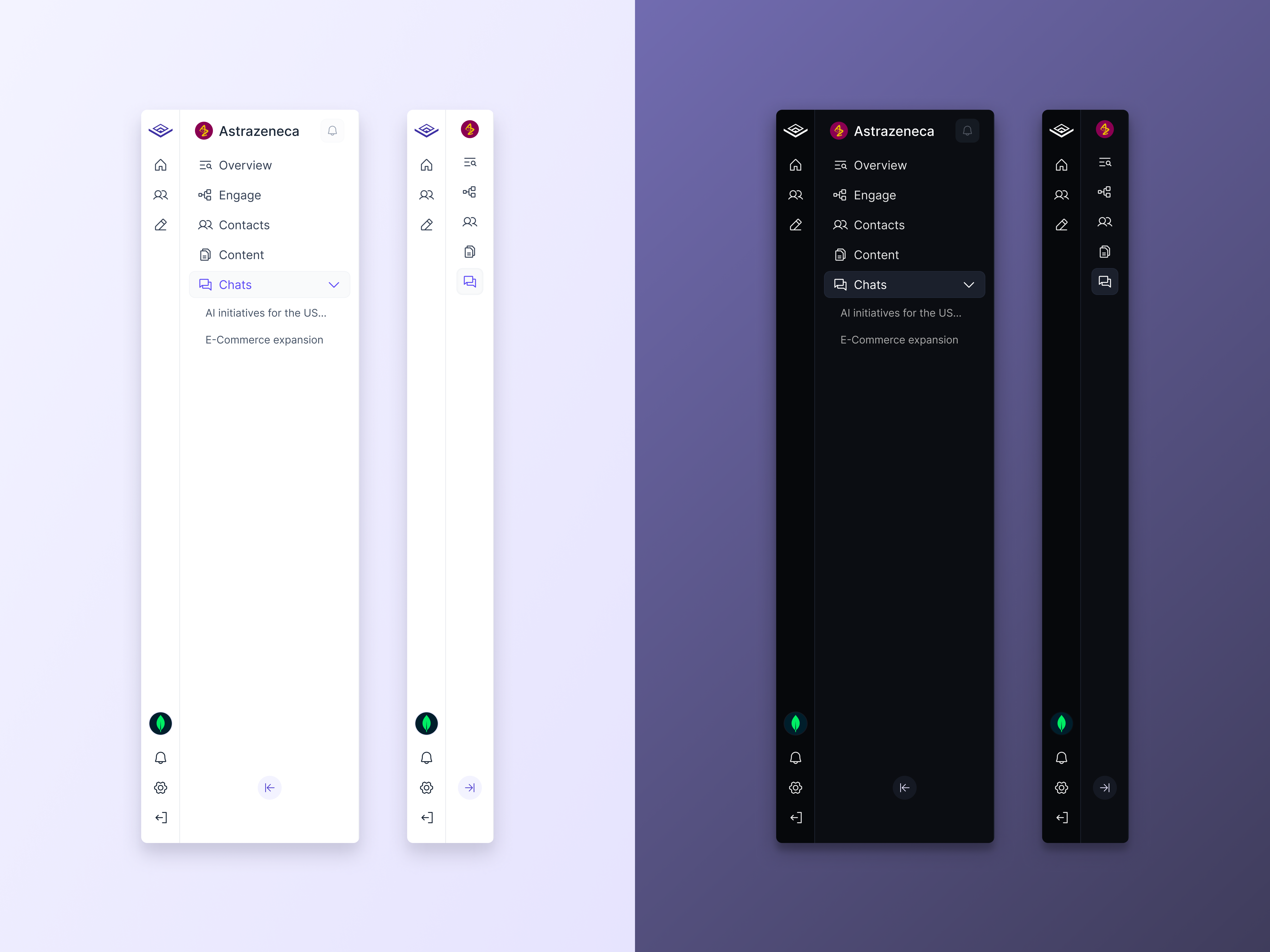 Sidebar light and dark mode component dark mode light mode navigation product design sidebar ui webb app