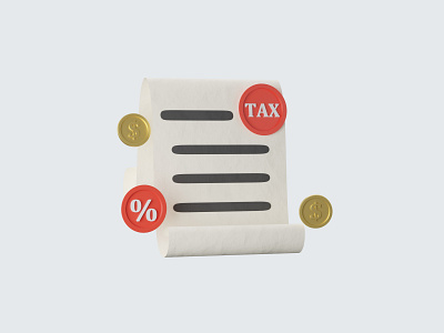 Tax 3D Icon 3d blender coin design discount finance graphic design icon illustration money tax ui