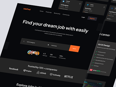 JobFind - Job Finder Website design job finder website ui ux website