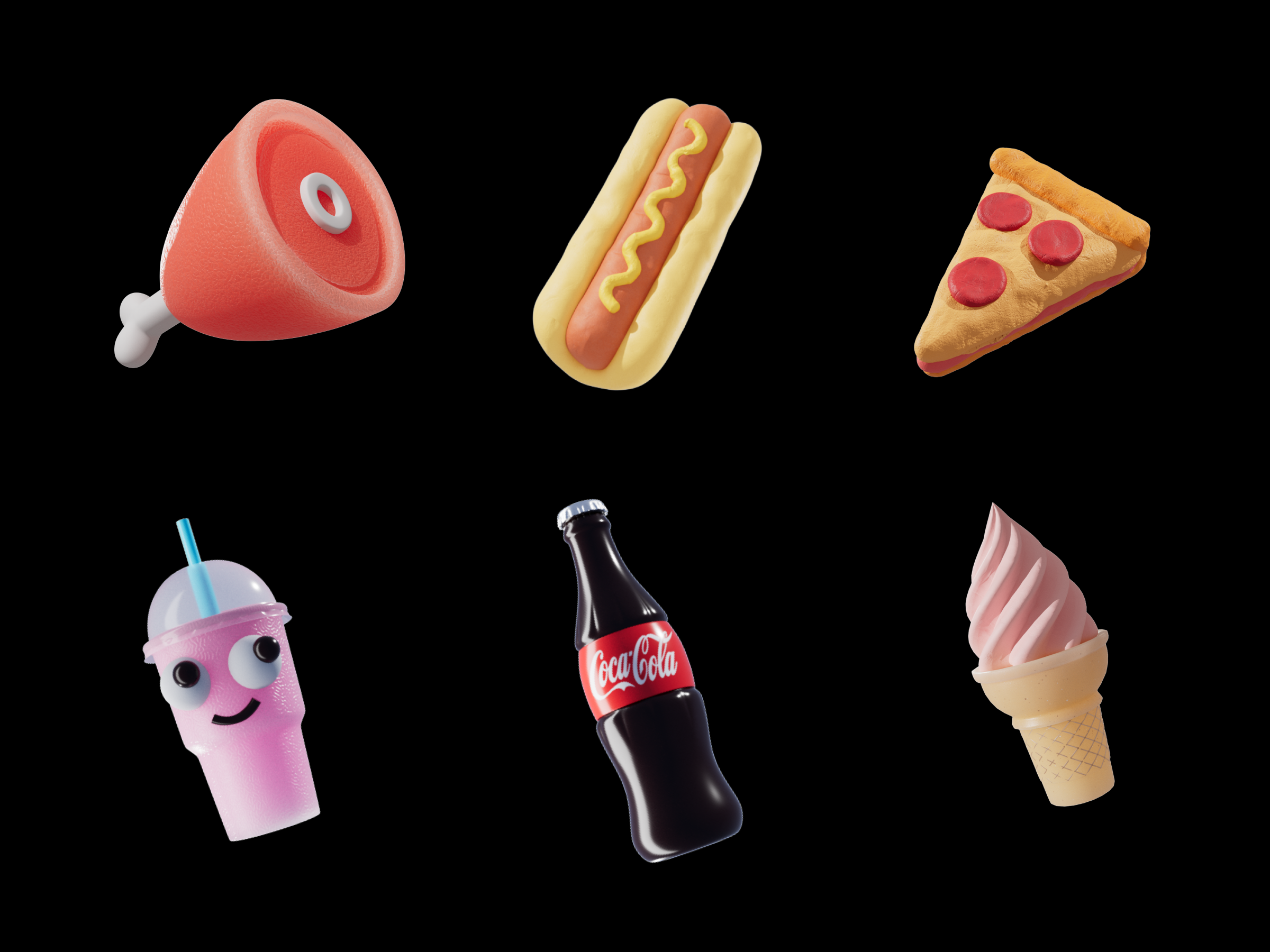 Example of Custom 3D Icon Set (20 Icons)