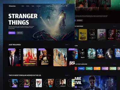 Streaming Website UI/UX Design landing page streaming streaming website ui design user centric web design website website design