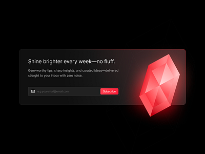 Newsletter Block block creative design diamond gem graphic design newsletter subscribe ui uiux user interface