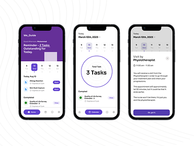WeGuide Mobile App Re-Design V_2 animation app design app health doctor health health care mobile health platform health task mobile app reminder task ui ux