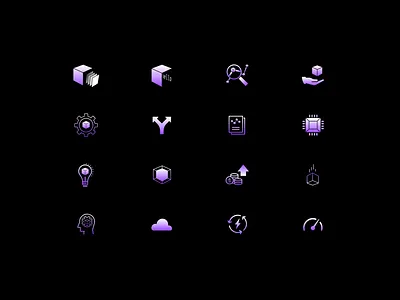 Aikitech AI - Cube Icons 3d icons app cube icons design graphic design icon icon set icons ui ux vector website website design website icon set website icons