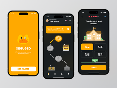 Oegugeo - Language Learning Mobile App android app design iphone language language learning language learning mobile app learning learning app learning mobile learning mobile app mobile mobile app mobile app design mobile design mobile ui ui ui design uiux design user interface