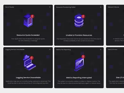 Cloud PaaS Error State Modal cicd cloud infrastructure cloudpaas cloudplatform devops errorstate google cloud kubernetes cluster modaldesign saasdesign webappdesign