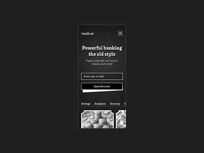 Retro bank website - mobile bank banking design hero section landing mobile responsive retro ui design web design