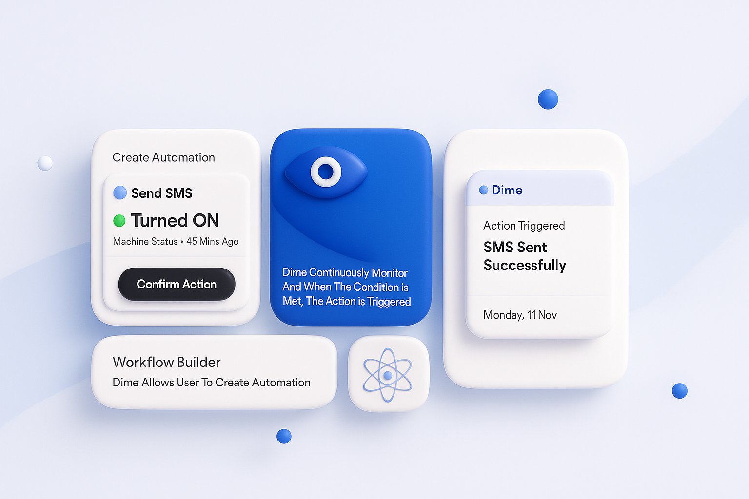 Illustration created for Dime 3d ai app application automation banner builder chatgpt data design icons illustration neel prakhar sharma ui ux web website workflow
