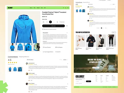 COLORST - Fashion Ecommerce Website Design Product Detail cart page clean creative design ecommerce fashion modern product product details shopify website shopping ui ui design uiux website website design
