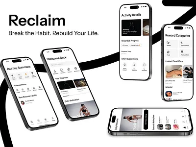 Reclaim – A Recovery & Reward App app branding design ui ux