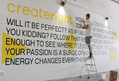 CreateRight Mural Timelapse mural timelapse typography