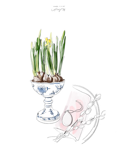 Easter sketch branding easter floral graphic design illustration