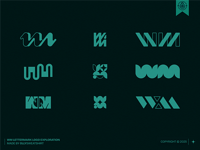WM Lettermark Logo Exploration branding design icon identity lettermark logo logotype monogram vector visual