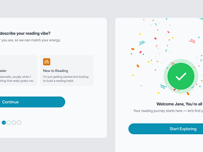 Light mode - Onboarding for a Digital Library book app conversion dashboard desktop design digital library new user onboarding product design reading app sign up ui design ux design webapp