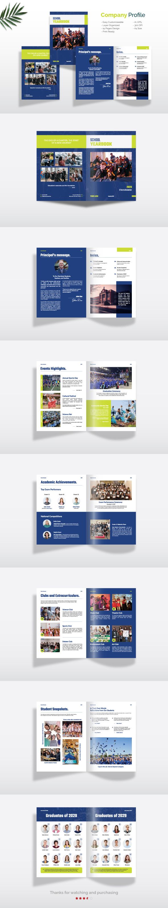 Educational Year Book Company Profile Brochure Template booklet booklet design brochure brochure design brochure template company profile design graphic design print print design print template proposal design school university yearbook yearbook design yearbook template