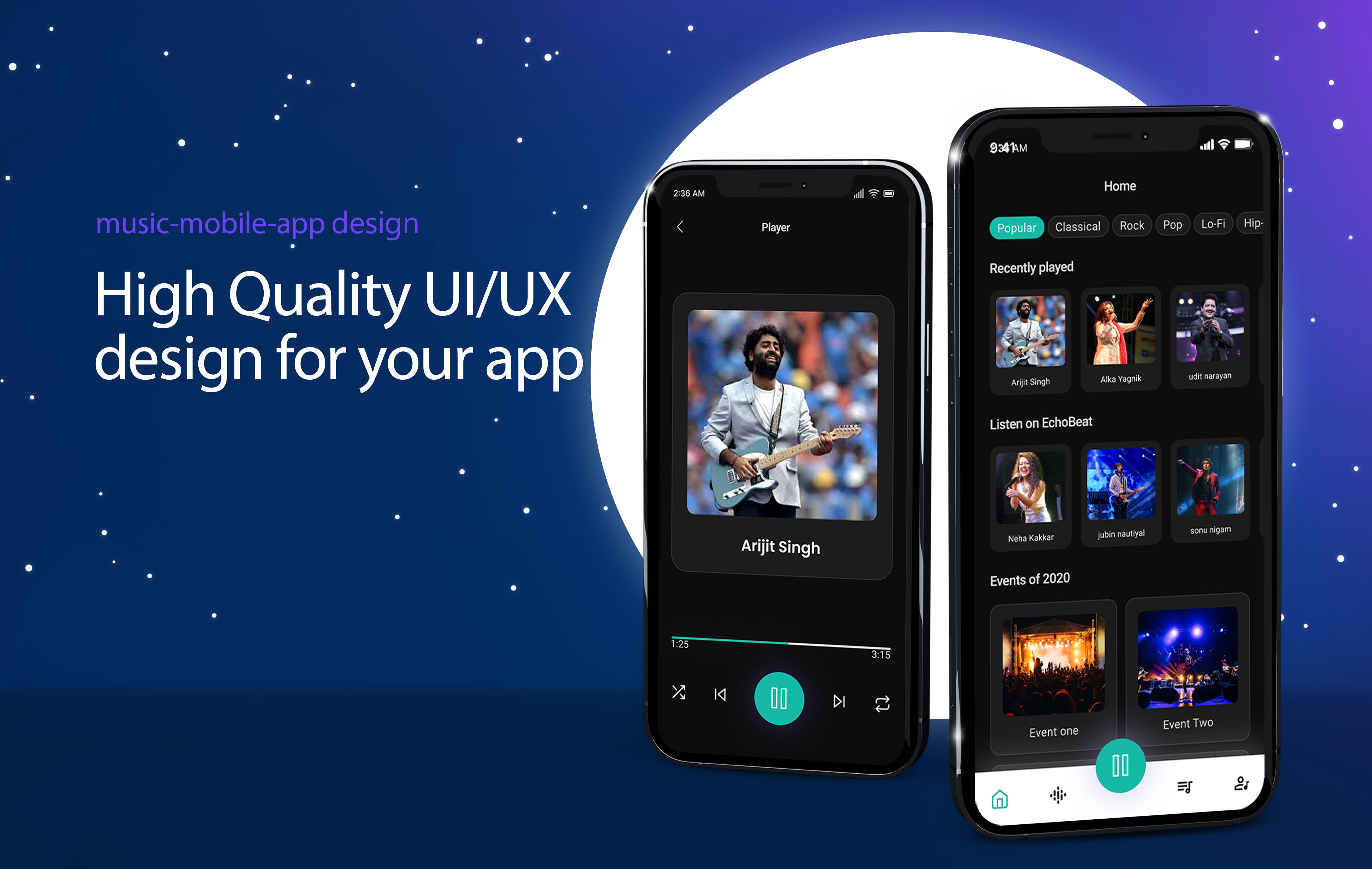 EchoBeat – Modern Music Streaming App UI Design animation design appdesign darktheme desktop ui echobeat graphic design mobile app design mobile ux music app ui musicstreaming neumorphism product design productdesign ui components ui design ui ux design user interface ux design uxdesign website ui