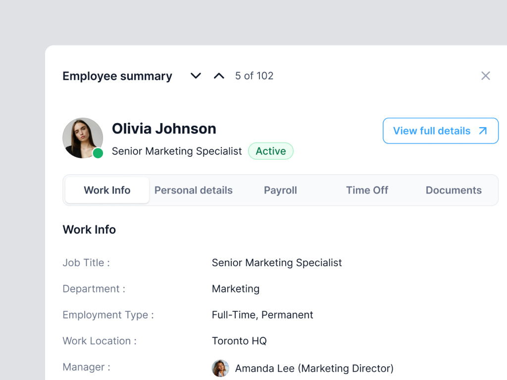 Employee summary details by Stephano Sam Toy on Dribbble