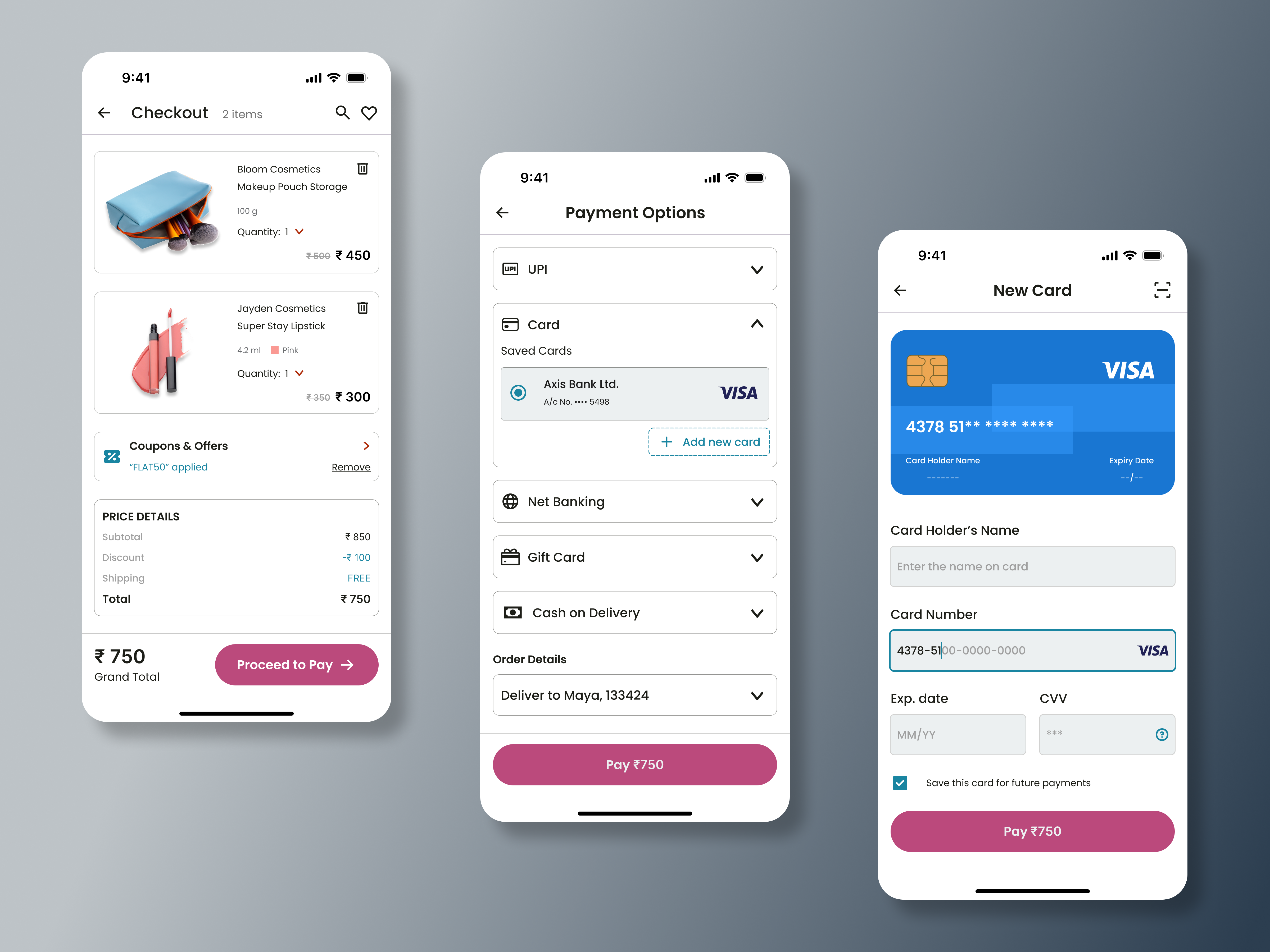 Daily UI #002 - Credit Card Checkout app design credit card checkout credit card checkout daily ui daily ui design design challenges figma design minimal credit card checkout mobile design product design ui