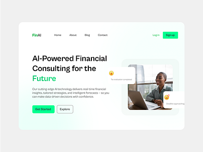 FinAI - Landing Page ai emote figma qclay ui ux web design webflow