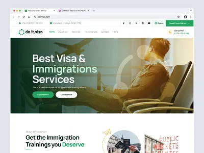 Do It Visa Website Landing Page Design consultancy website homepage ui immigration website landing page ui uiux ux visa website