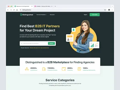 Distinguished Website Design B2b Platform b2b marketplace business growth business intelligence business networking client acquisition company reviews corporate tech digital transformation enterprise solutions innovative ui it services marketplace design professional services responsive web design saas platform service provider listing startup hub tech platform user centered design web app ui