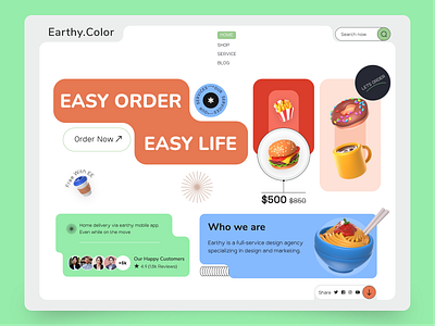 Food Delivery Landing Page 🍕 branding burger customer delivery earthycolor eat food graphic design meal mrinmoy pizza recipe restaurant startup ui ux vegetable website