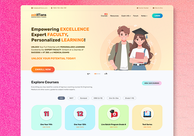 AskIITians Web Page education landing page education web page edutech company edutech landing page onlinelearning