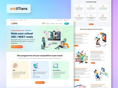 School Integrated Program - AskIITians education landing page edutech edutech land ing page jee landing page neet school integrated program school ui ux ui